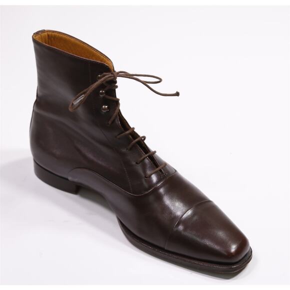 Hermes Paris Mens Brown Captoe Ankle Combat Boots Eu 43.5 - US 10.5 - Picture 8 of 12